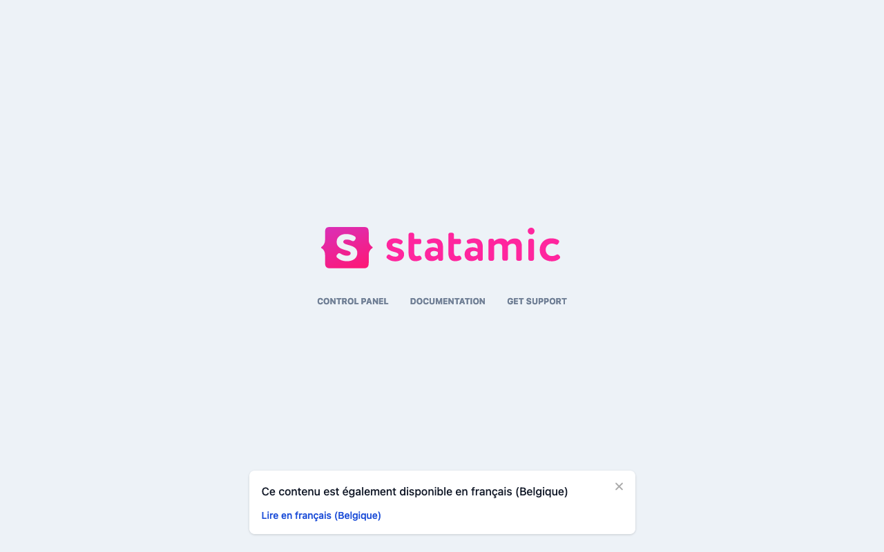 Statamic Locale Suggester Preview in FR
